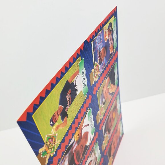 Atlanta Braves Vintage 1993 Nutrition Edition Baseball Cards Sheet Uncut 90s MLB - Picture 11 of 12